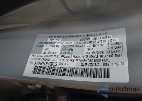 2025 Mazda Cx-30 2.5 S Premium Package z USA, uszkodzony, nr VIN 3MVDMBDM9SM798012